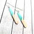 Aqua Blue Wood & Resin Teardrop Sterling Silver Earrings
